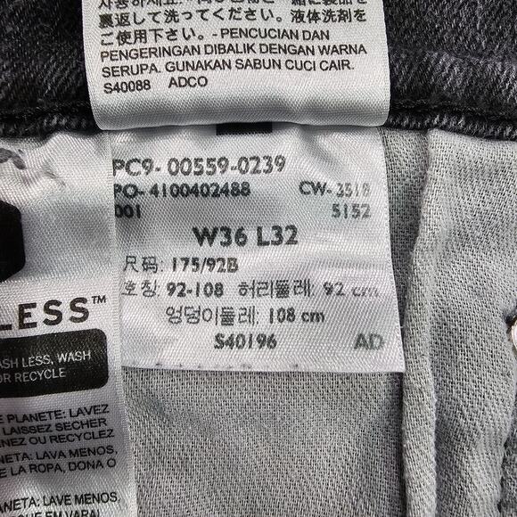 Levis 559 MENS SIZE 36X29 Jeans Black Relaxed Straight Leg Denim - Picture 12 of 14